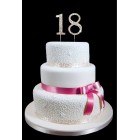 18th Birthday Wedding Anniversary Number Cake Topper with Sparkling Rhinestone Crystals - 1.75" Tall 